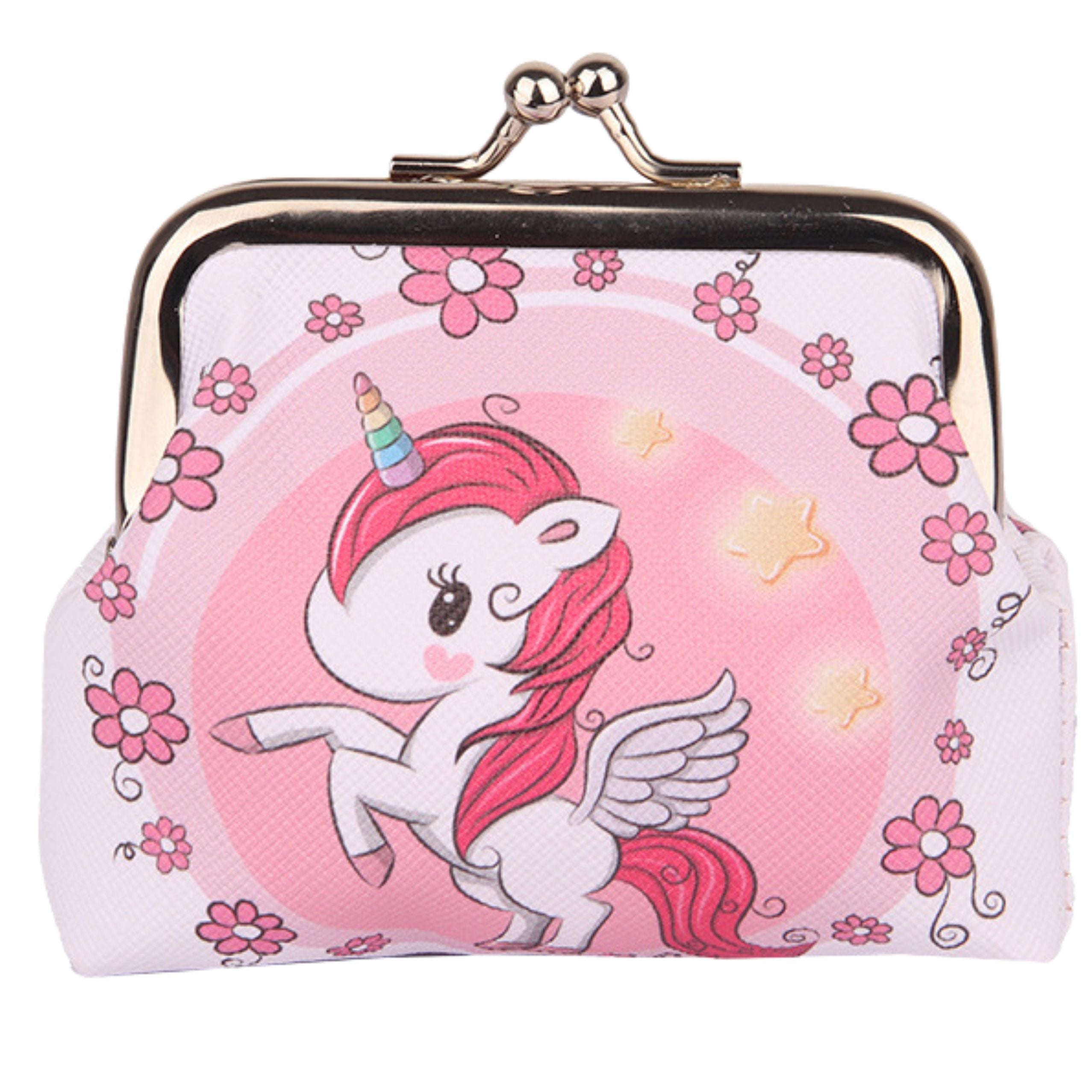 Dětská peněženka Unicorn Flowers kovová spona 10x9cm