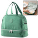 Thermal Insulating Breakfast Bag With Adjustable Strap Green 27cm