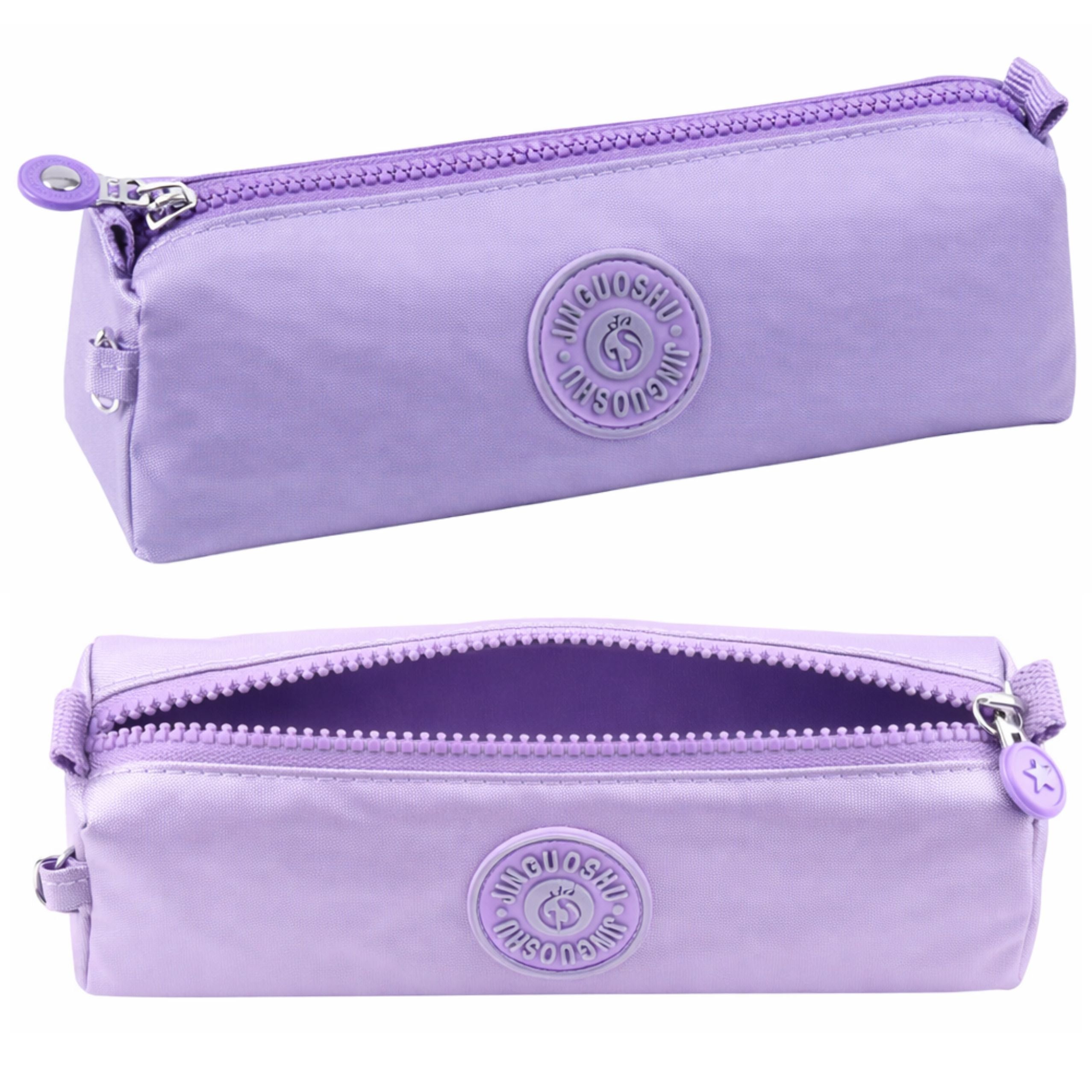 School Pencil Case Organizer Single Compartment Purple 21.5cm