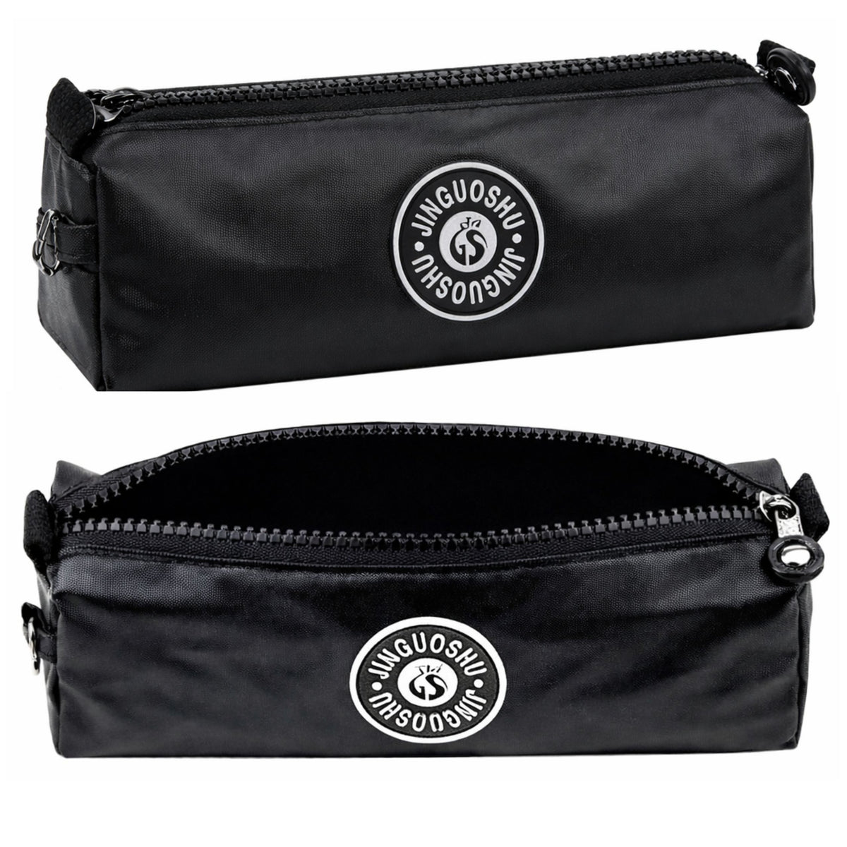 School Pencil Case Organizer Single Compartment Black 21.5cm