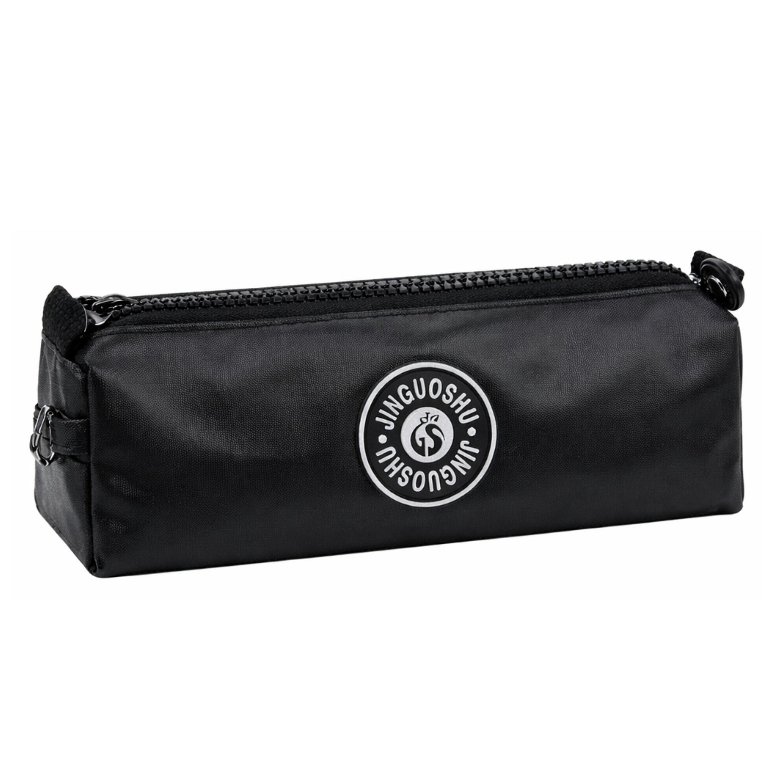 School Pencil Case Organizer Single Compartment Black 21.5cm