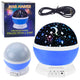 Rotating 360° Led Star Projector Night Light Blue