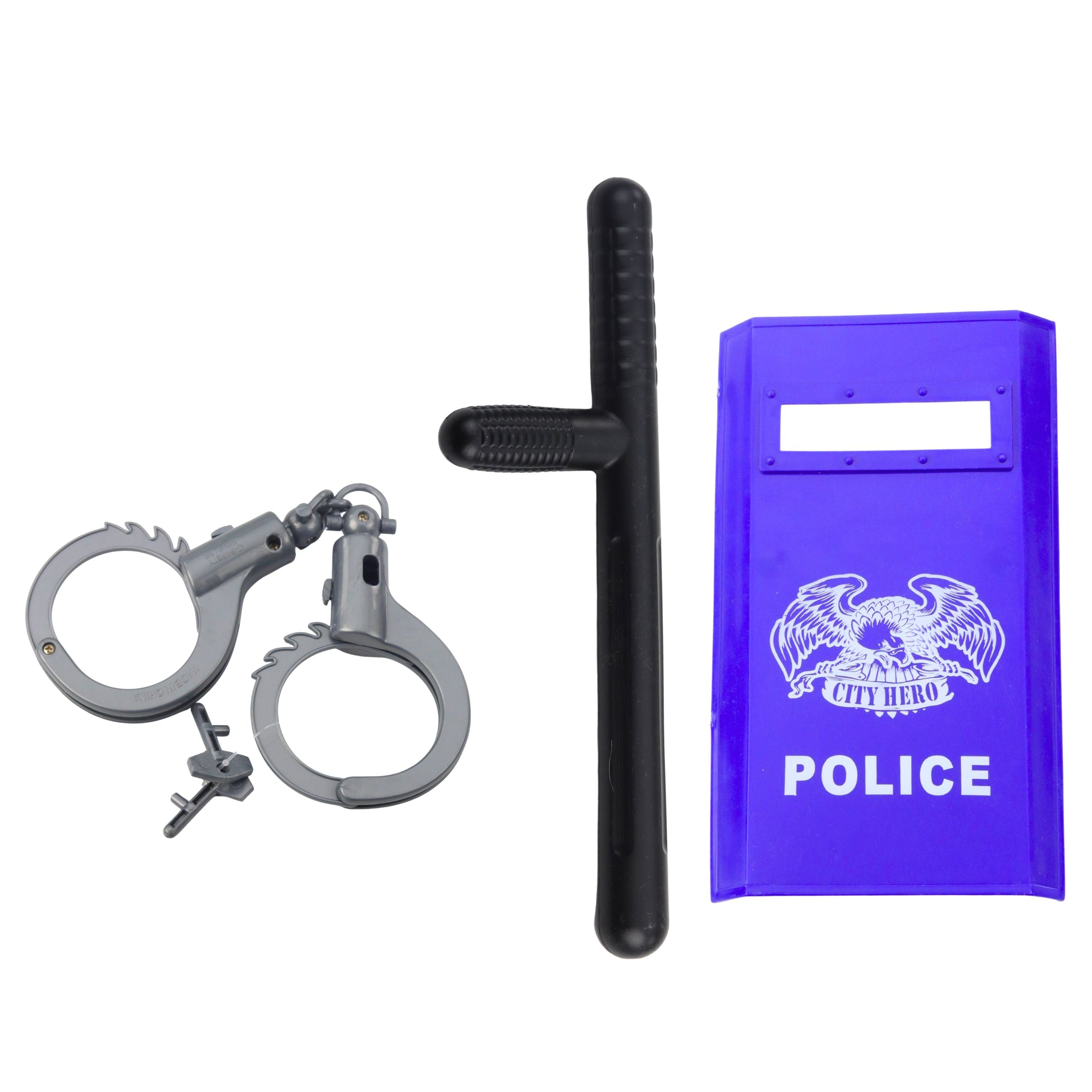 Police Set For Kids Helmet Gun Handcuffs Accessories 9 Pcs.