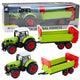 Tractor With Trailer Friction Drive Opening Hood Doors Green