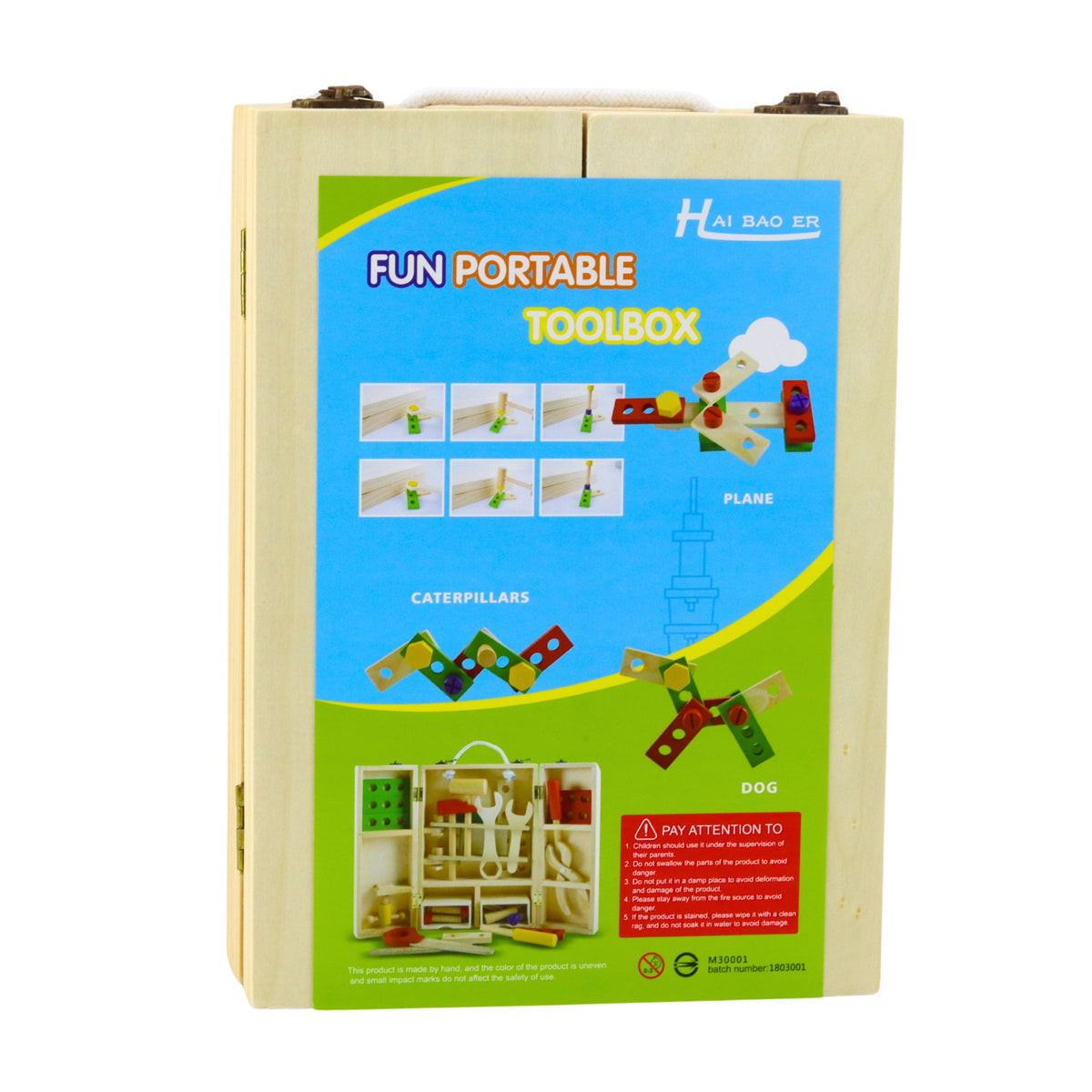 Little Handyman's Set Wooden Tool Box 35 Pcs.