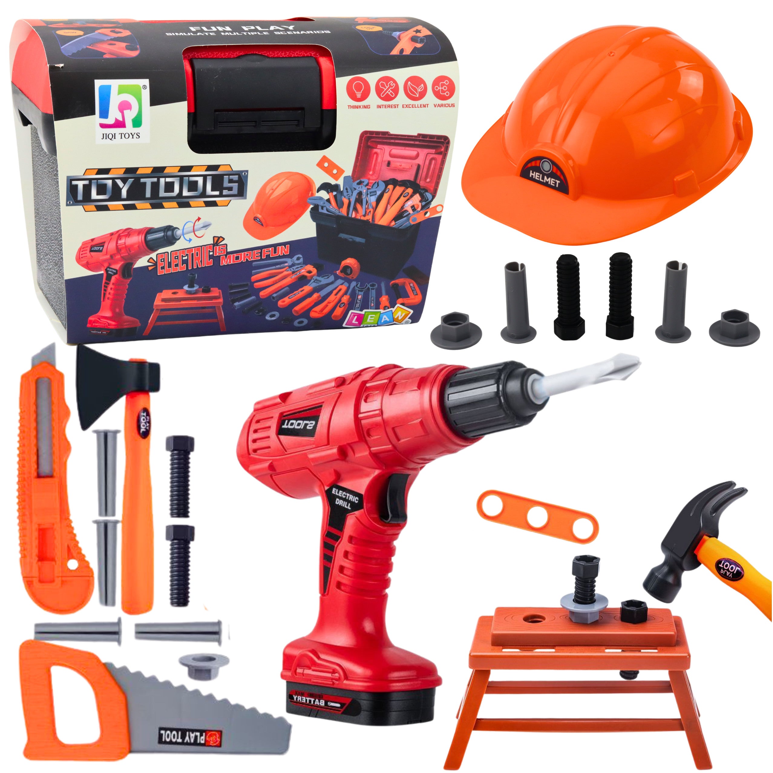 Diy Toolbox Battery-powered Drill Set 55pcs