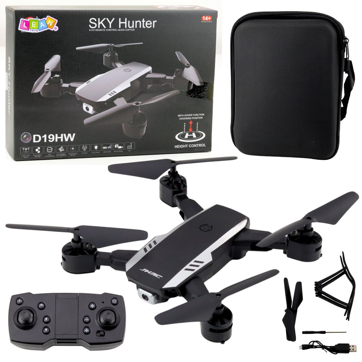 Sky Hunter D19hw Drone Fvp Camera Wi-fi Remote Control With Phone Holder Case