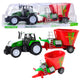 Green Agricultural Tractor With Trailer And Feed Mixer 50cm