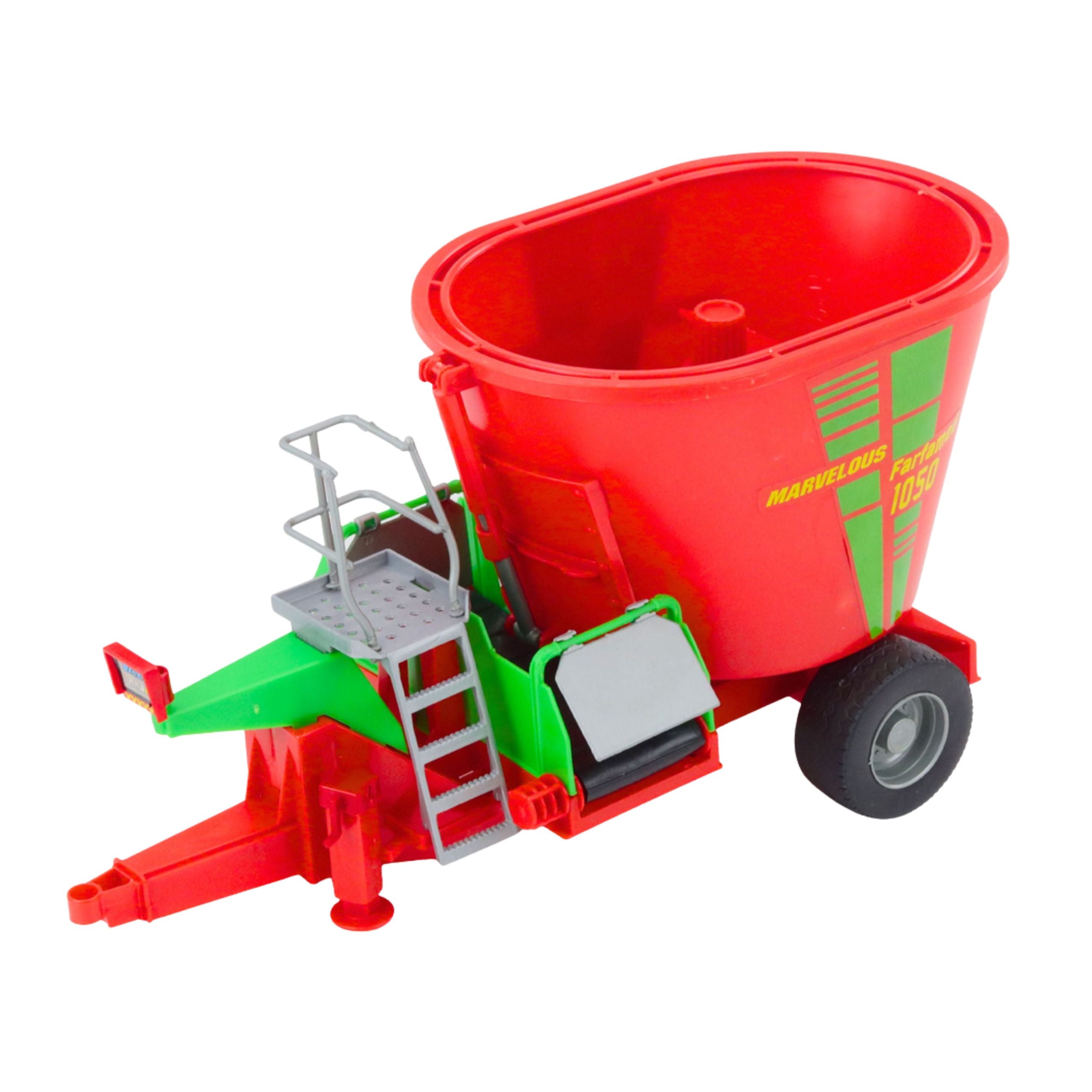 Green Agricultural Tractor With Trailer And Feed Mixer 50cm