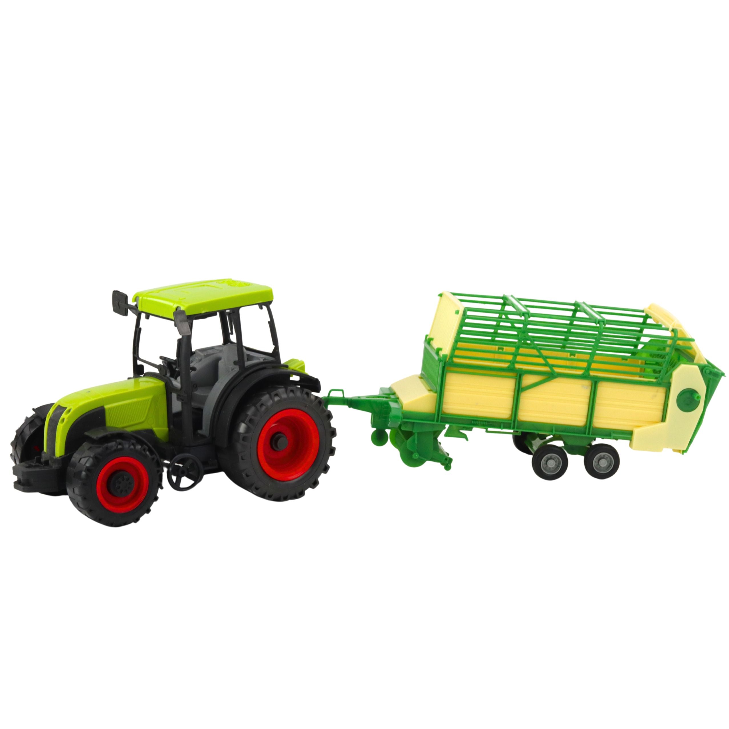 Agricultural Farm Tractor With Green And Yellow Trailer Green 50cm