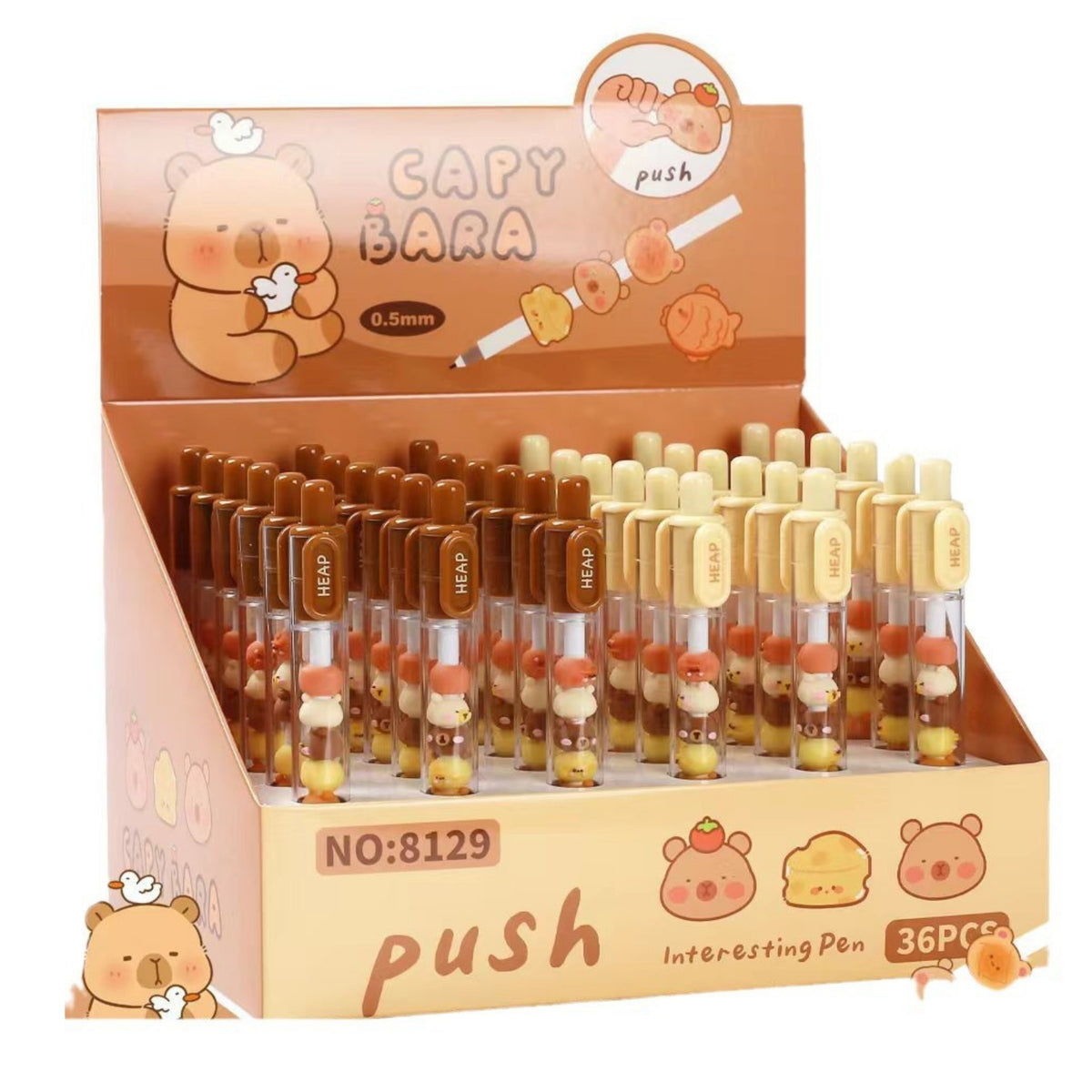 Peann gránbhiorach Capybara Figurine Donn Beige Dubh Athlíonadh