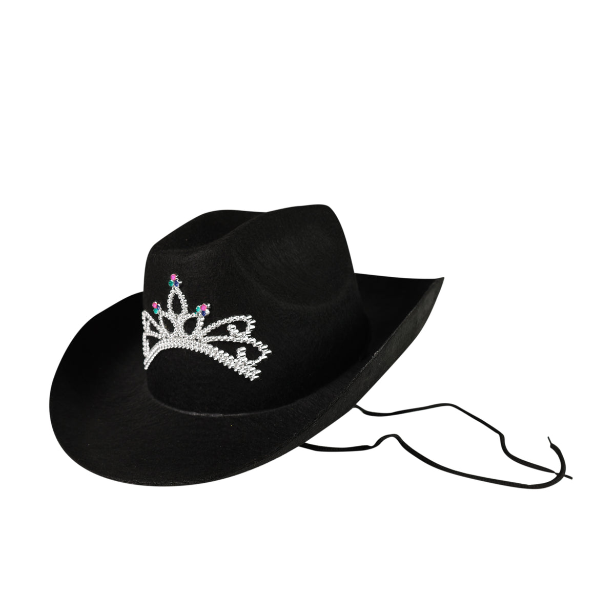 Schwarzer Cowboyhut mit Krone für Erwachsene