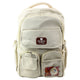 Urban School Backpack Capybara Keychain Badges Beige Cream 25l 42cm