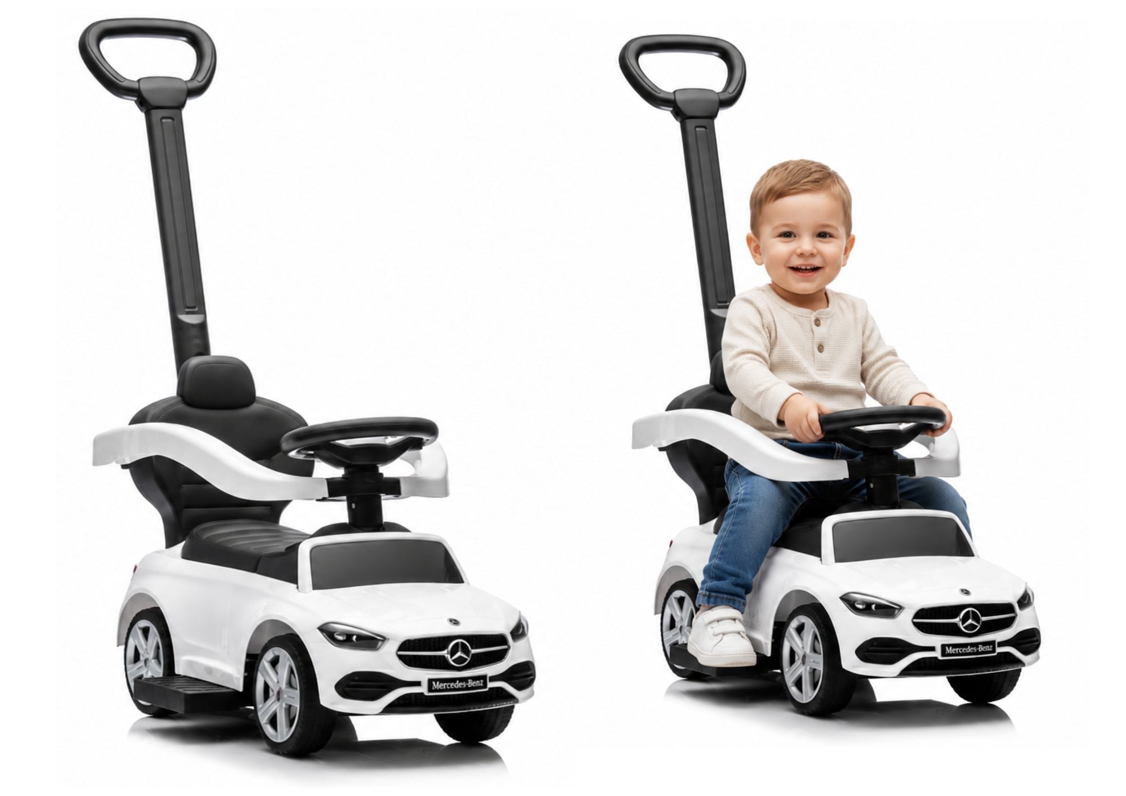 Ride-on With Pusher Mercedes 3in1 White