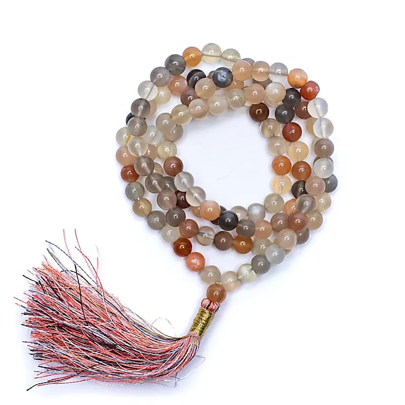 Mala Moonstone Aa Jakość 108 koralików + torebka brokatowa - 0,6 cm