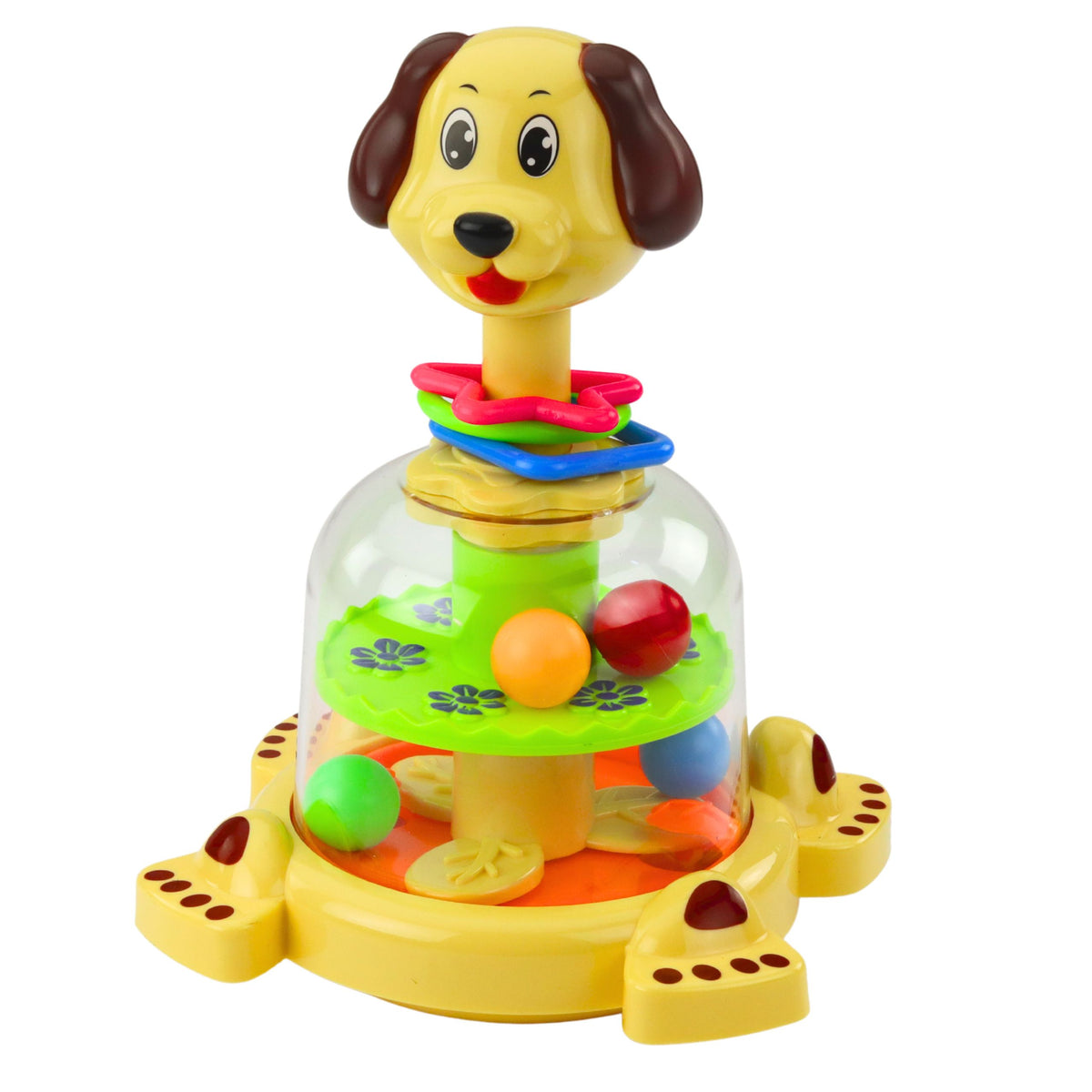 Interactive Spinning Top For Toddlers Dog Colorful Balls