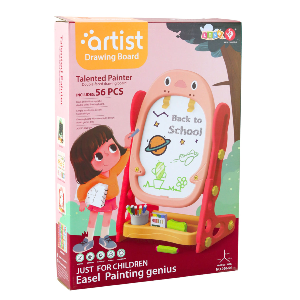 Double-sided Magnetic Board Penguin Game Set Accessories 56pcs Pink