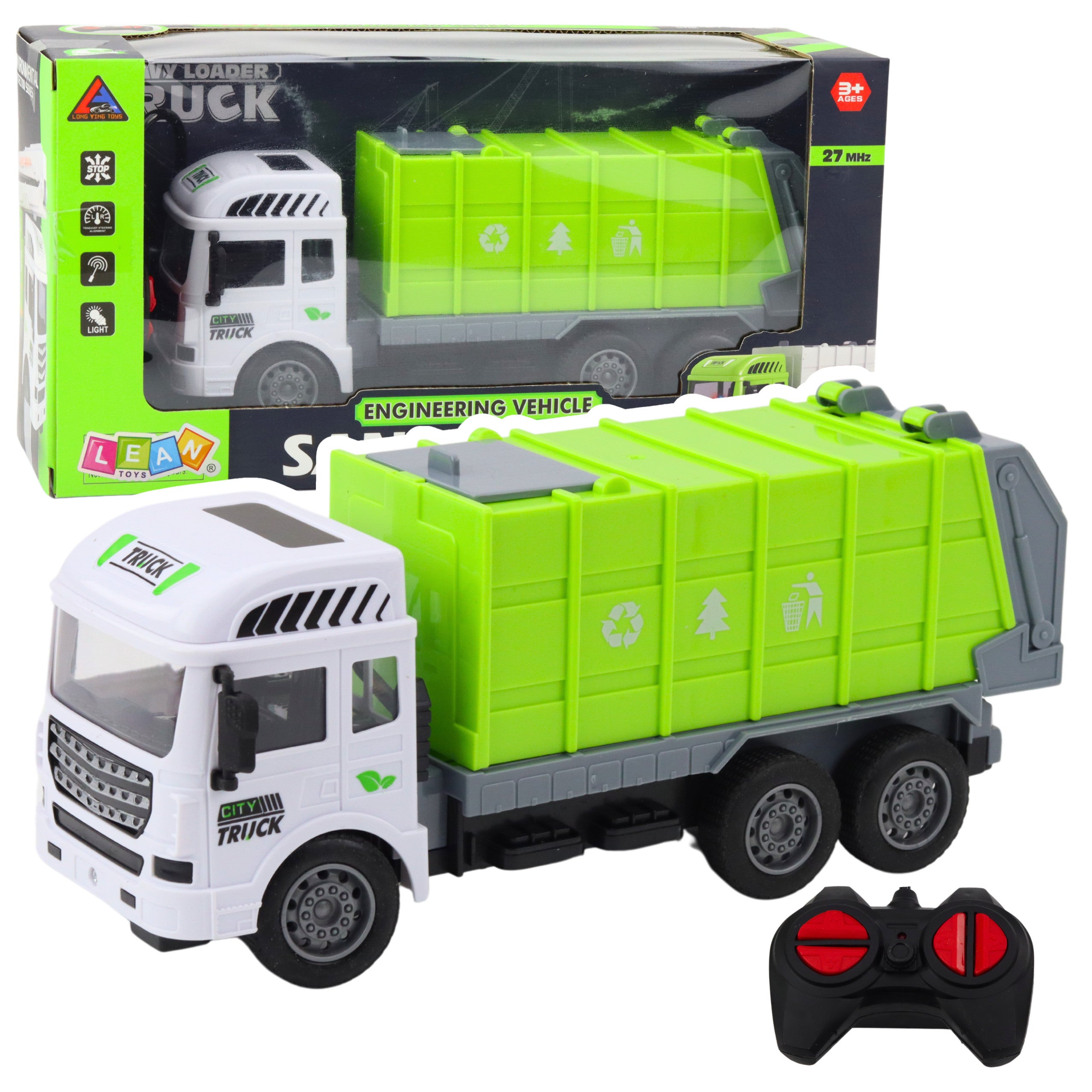 Rc Garbage Truck Remote Controlled Light Green 1:24