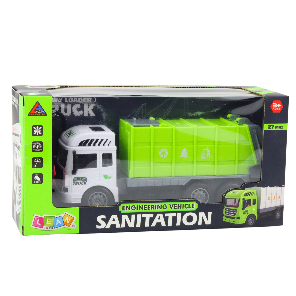 Rc Garbage Truck Remote Controlled Light Green 1:24