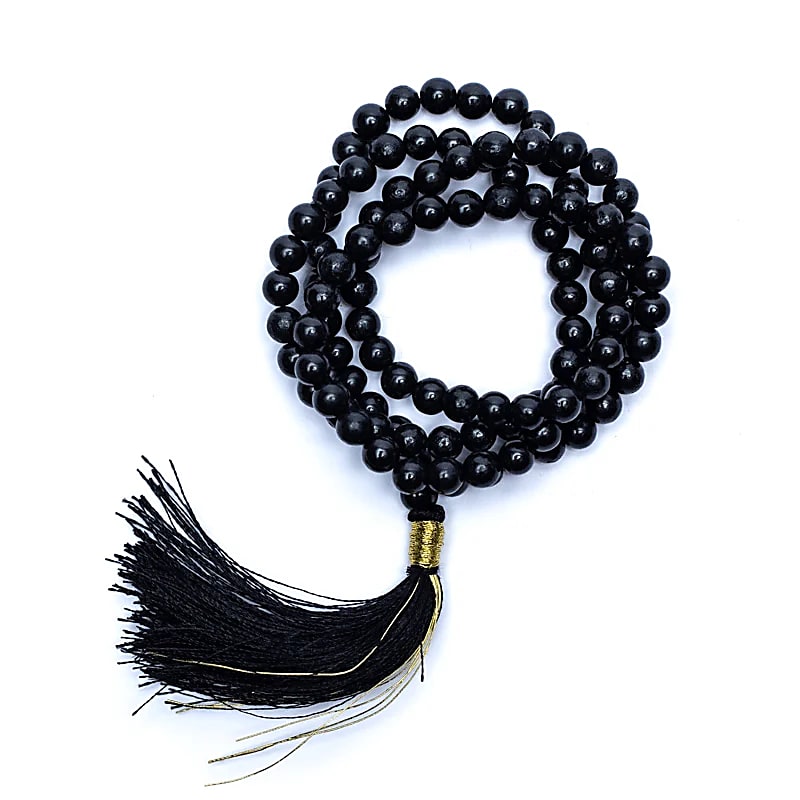 Mala Šungit Aa Quality 108 korálků + Brocate Bag - 0,6 cm