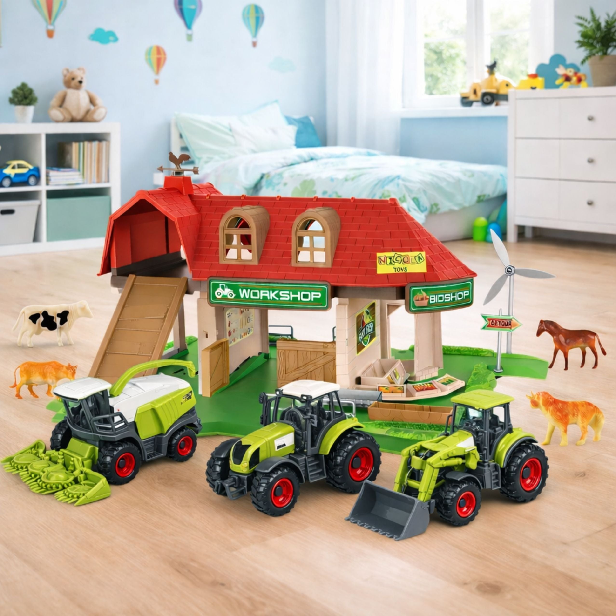 Farm Barn Tractors Figures Animals Set 42 Pcs.