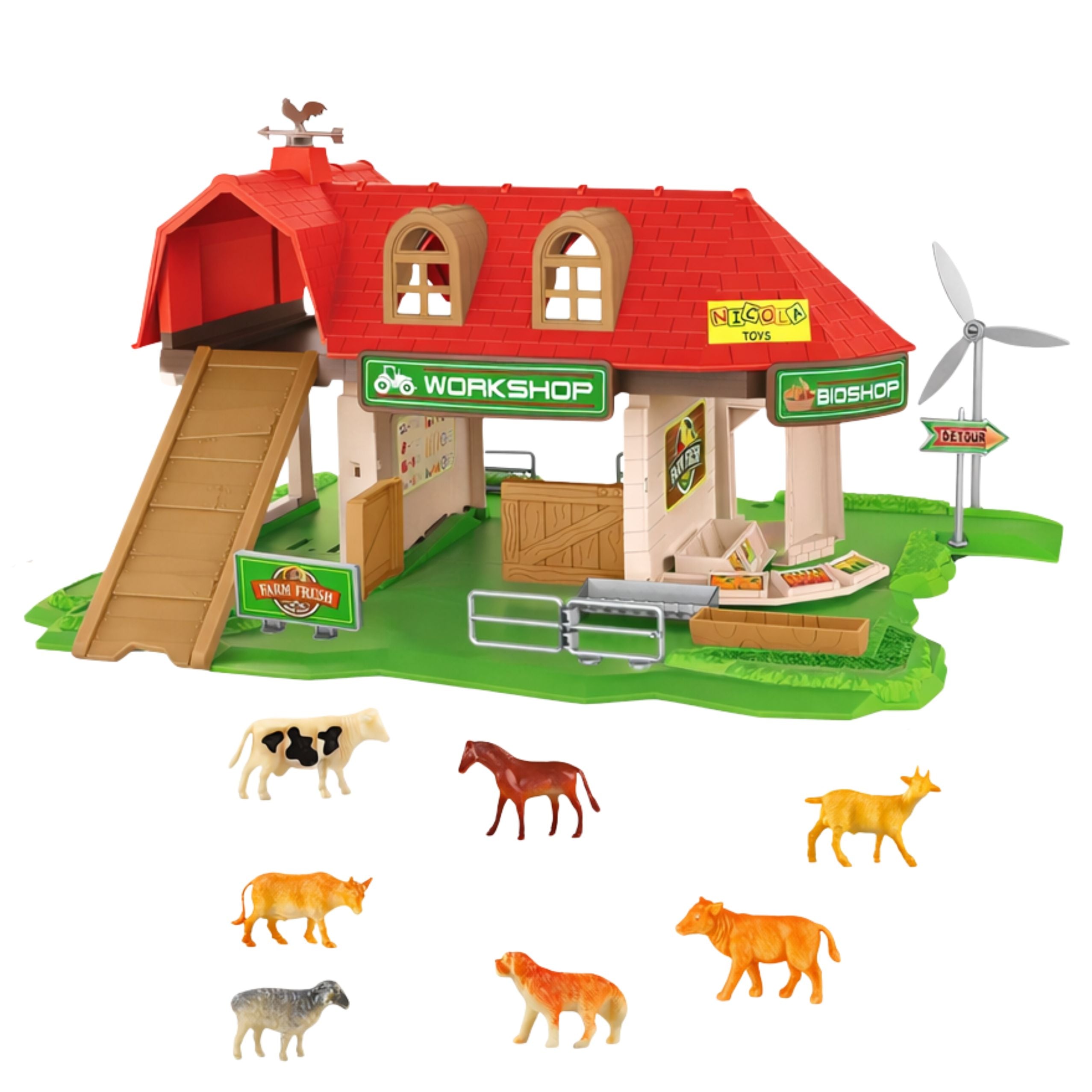 Farm Barn Tractors Figures Animals Set 42 Pcs.