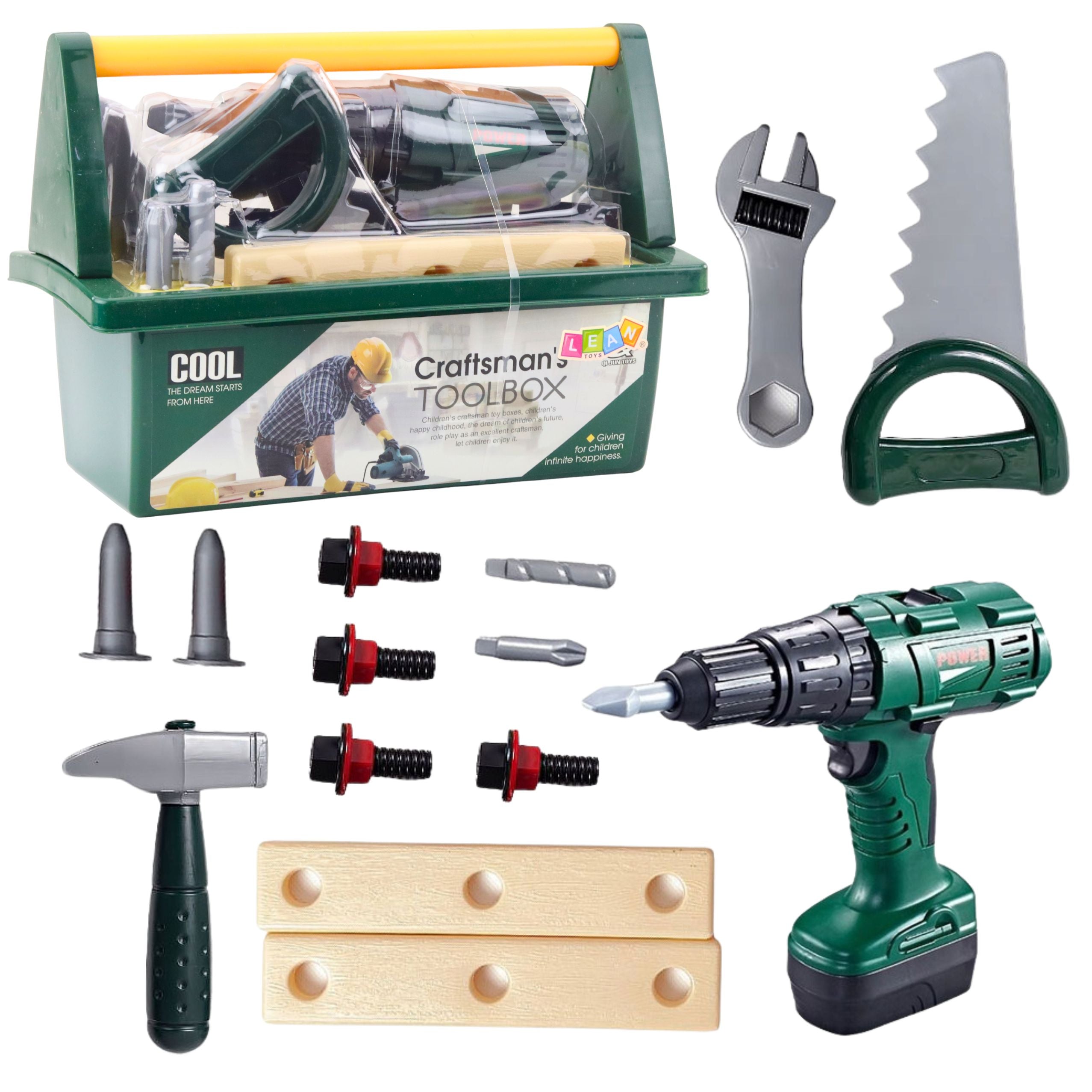 Diy Tool Kit In Box Battery-powered Drill 14 Pcs.