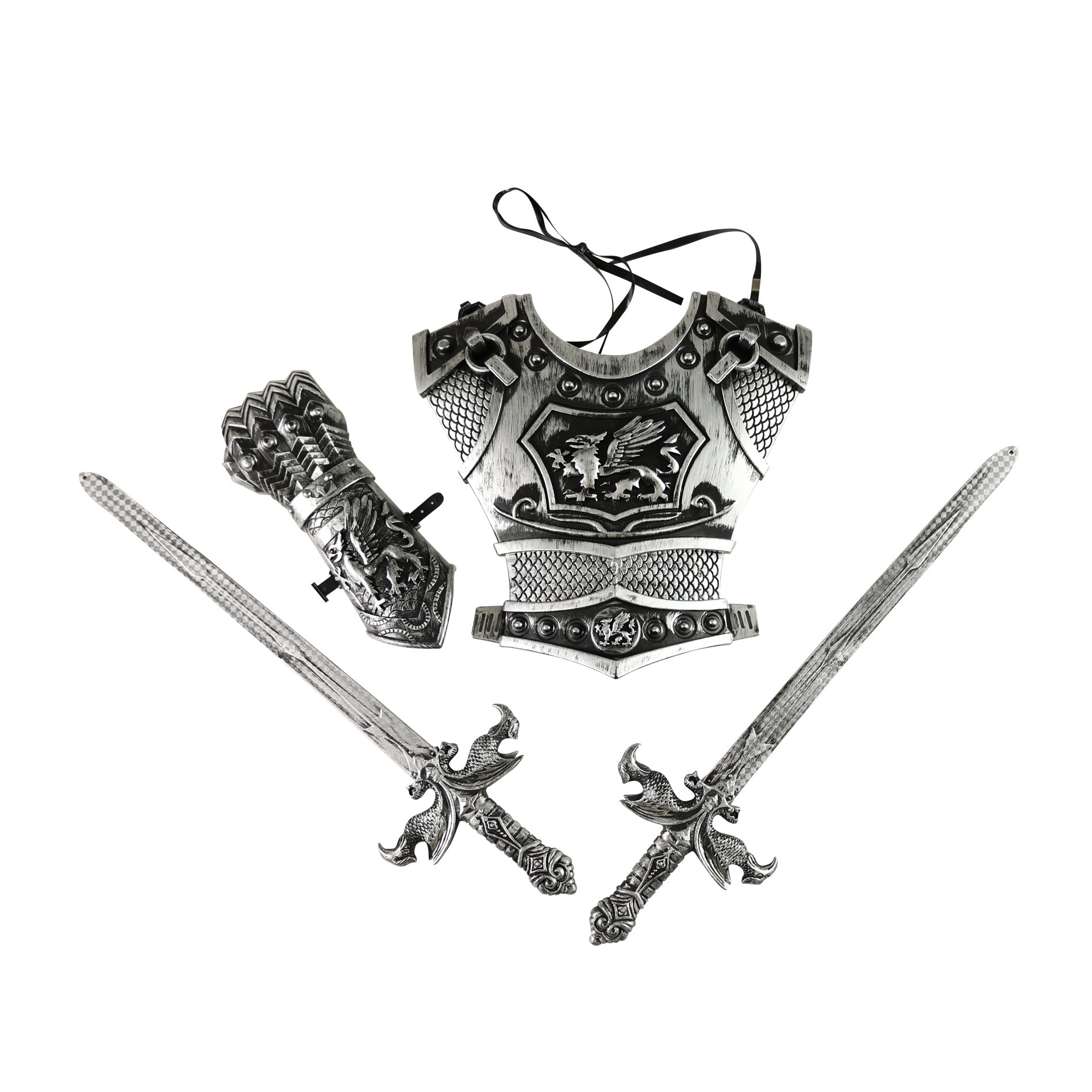 Rytiersky strieborný set s mečmi