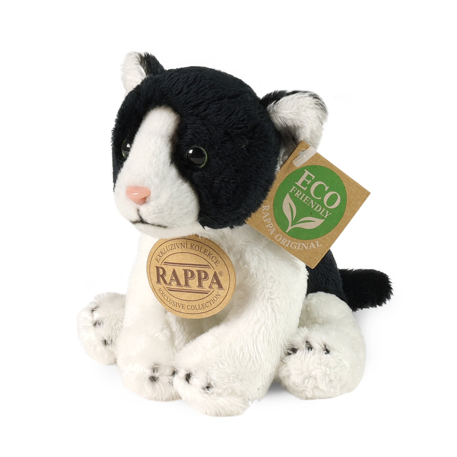 Plush Black And White Cat 14 Cm Eco-friendly