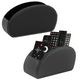 Remote Control Organizer Box 5 Compartments Black Eco-leather