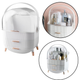 Cosmetics Organizer Opening Lid Transparent Two Drawers White