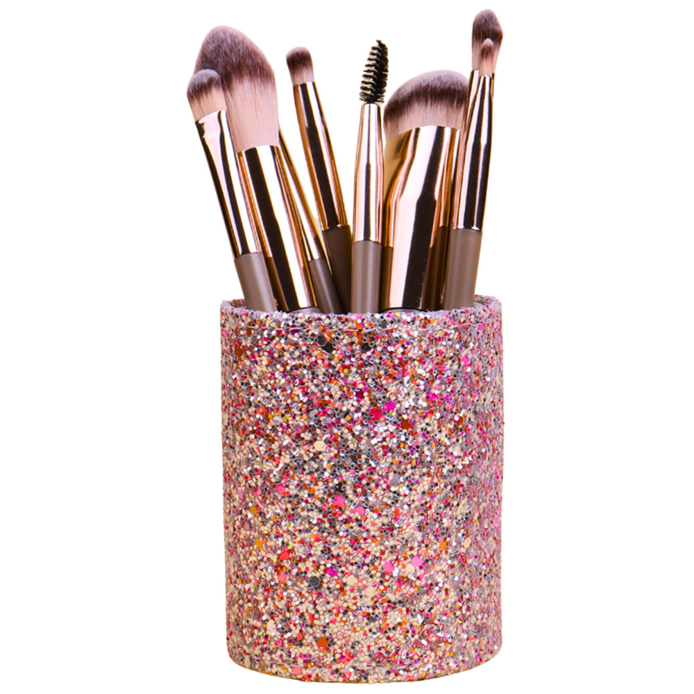 Container Cup For Brushes And Accessories Glitter Pink
