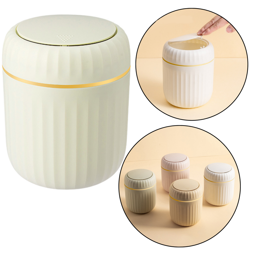 Mini Waste Bin Opening Lid Universal Elegant Green