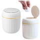 Mini Waste Bin Opening Lid Universal Elegant White