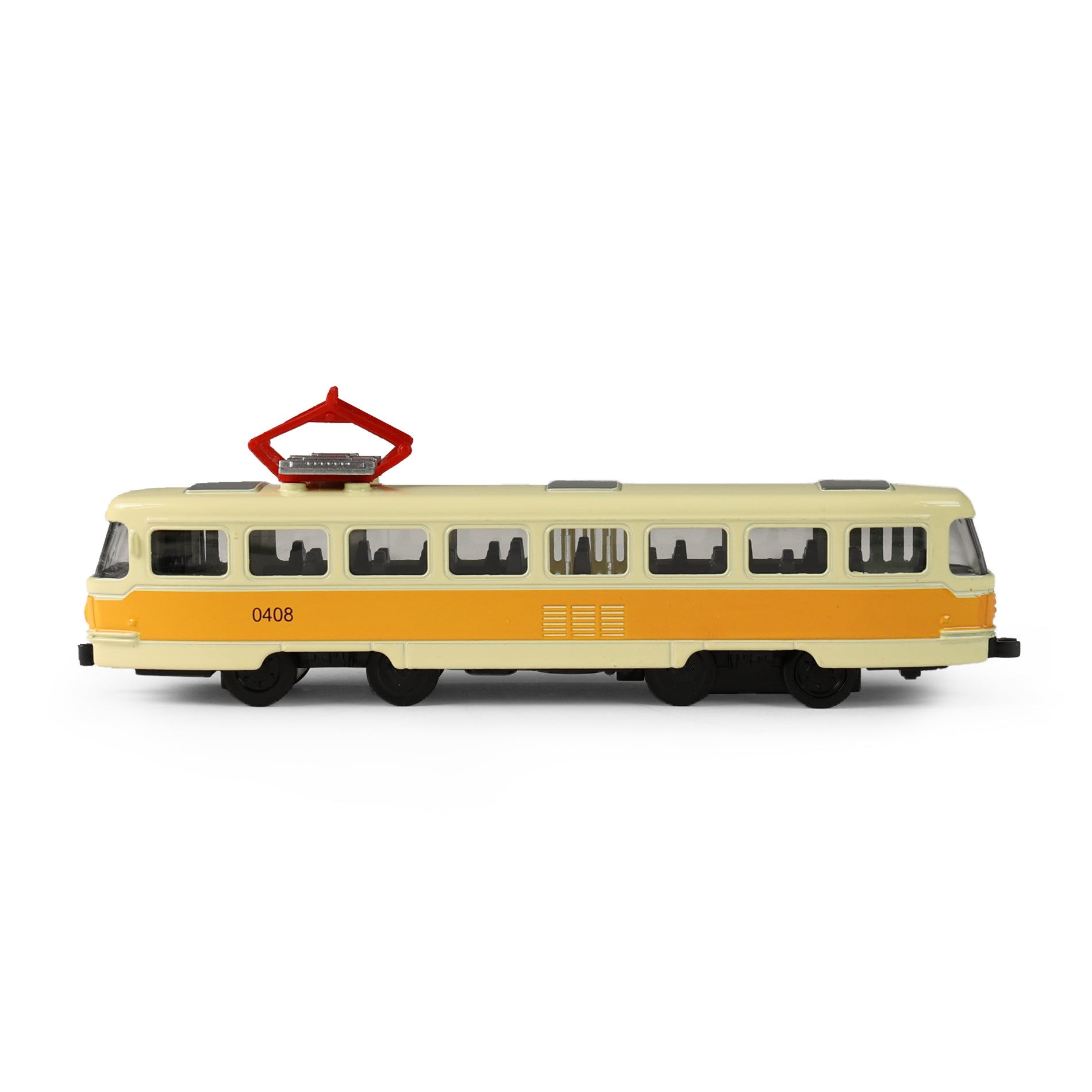 Kovová česká Retro Tram Žltá 16 Cm Praha