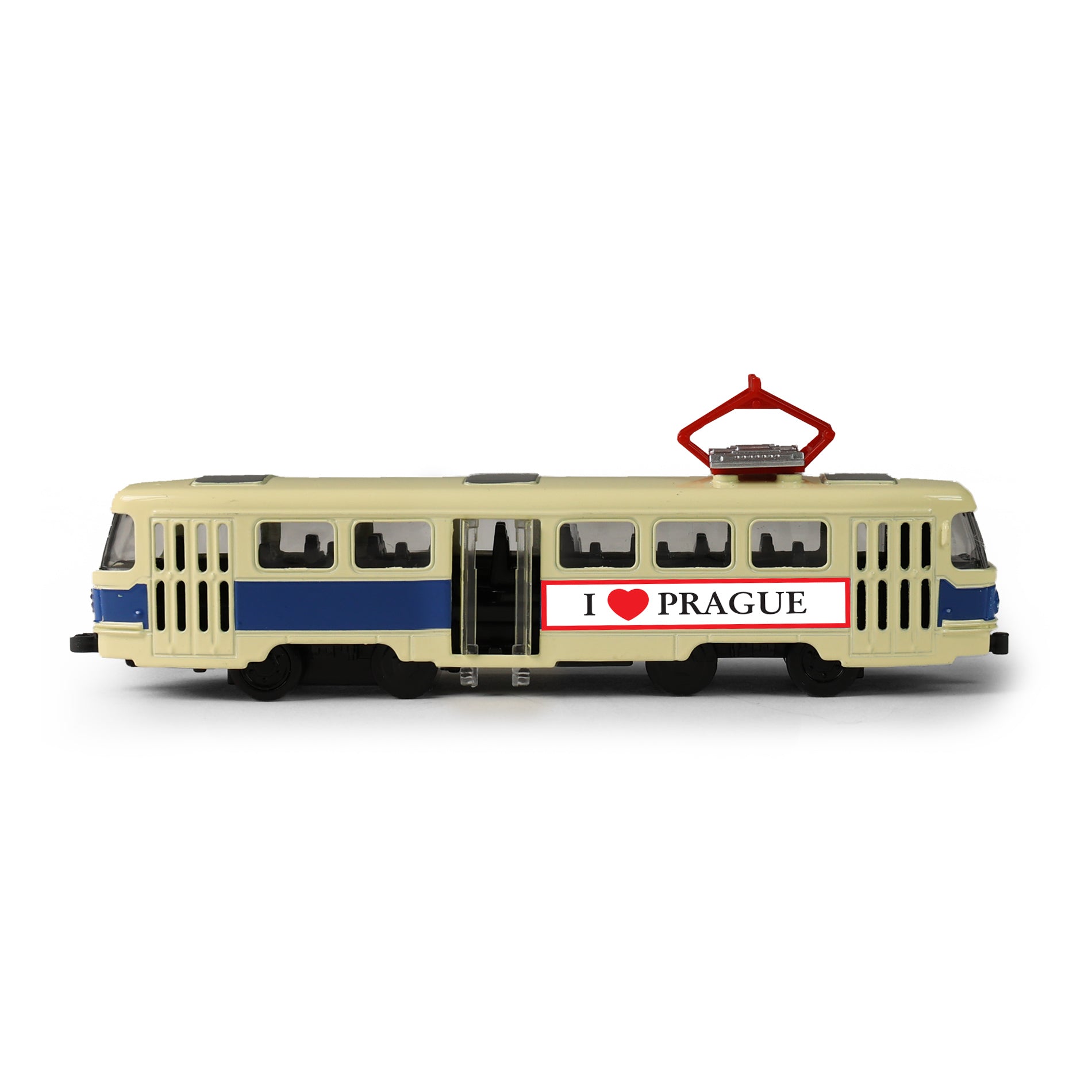 Kovová česká Retro električka Modrá 16 Cm Praha