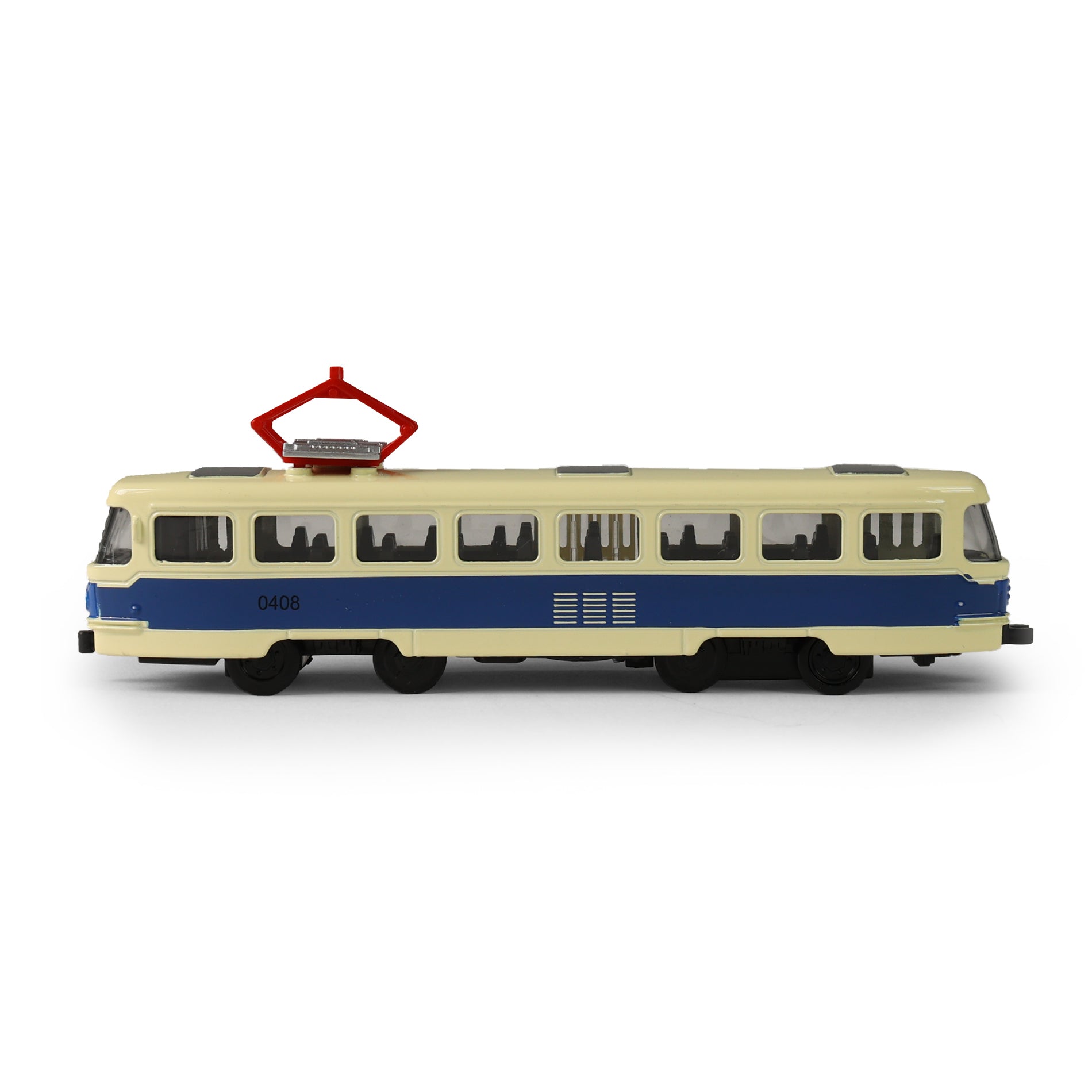 Kovová česká Retro električka Modrá 16 Cm Praha