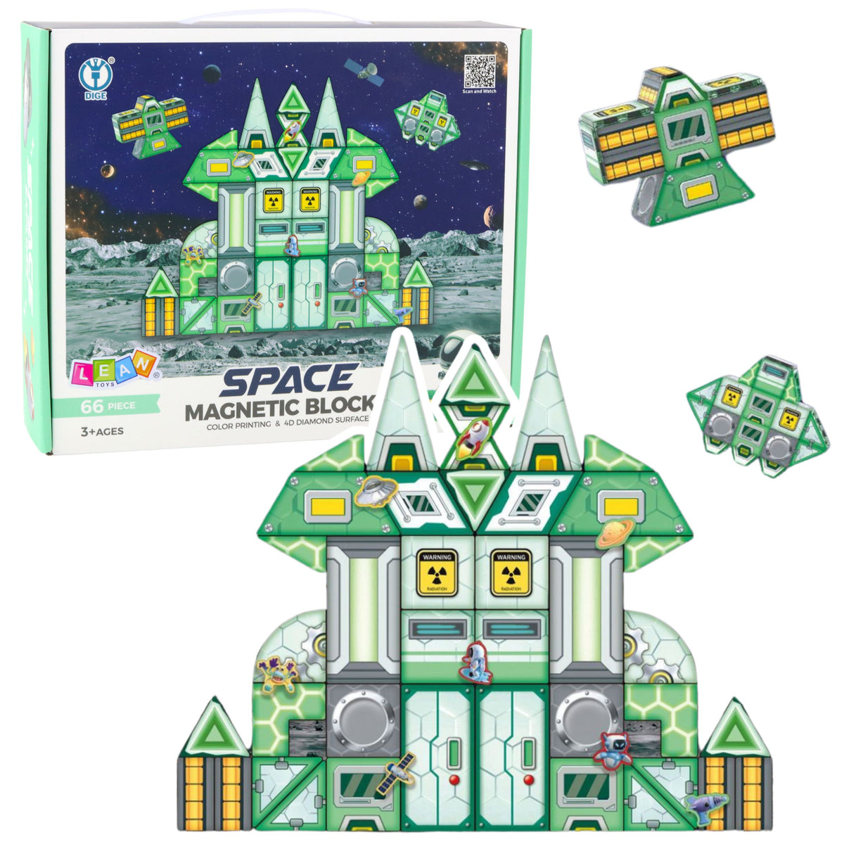 Magnetic Blocks Space Space Station 4d 66pcs