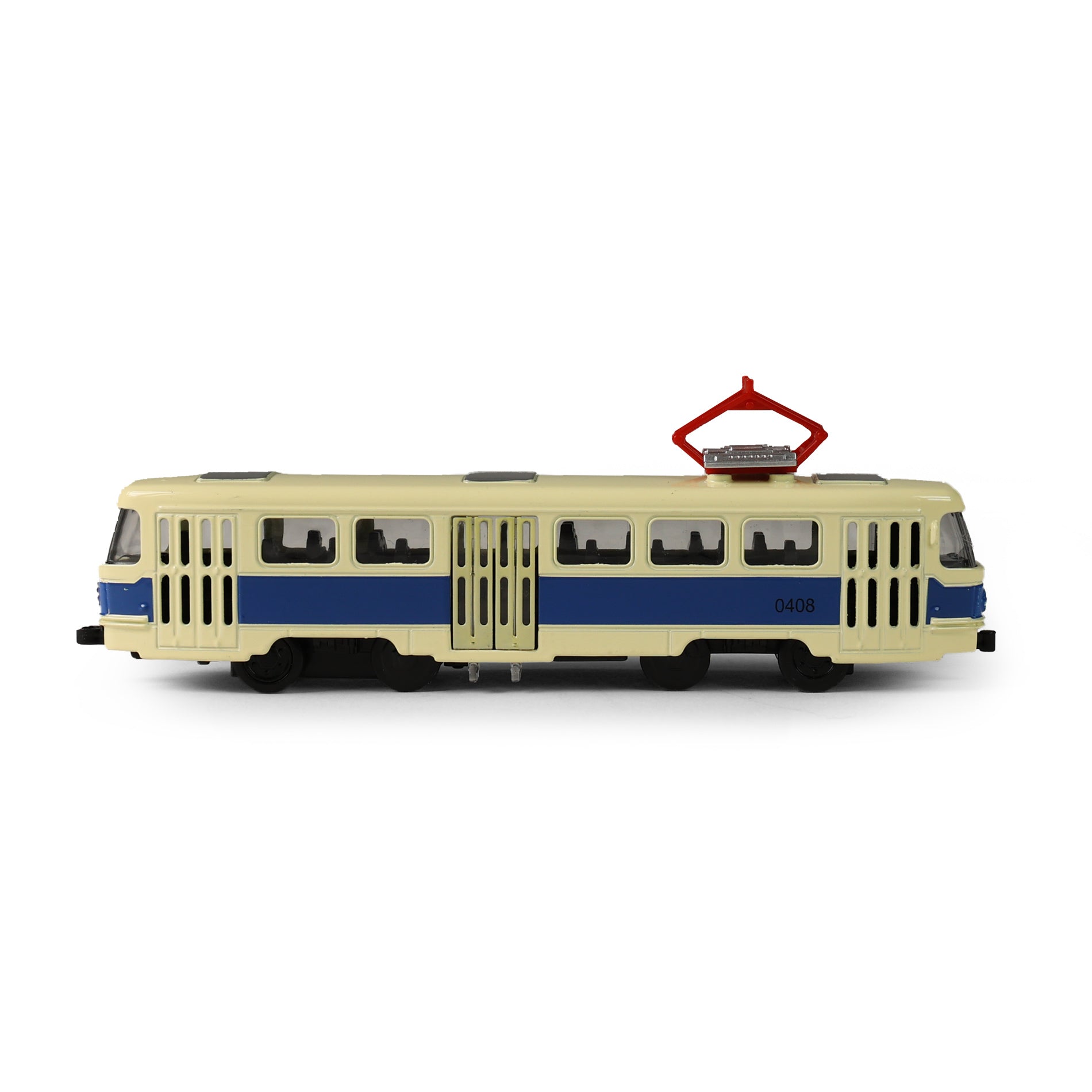 Kovová česká Retro Tram Modrá 16 Cm