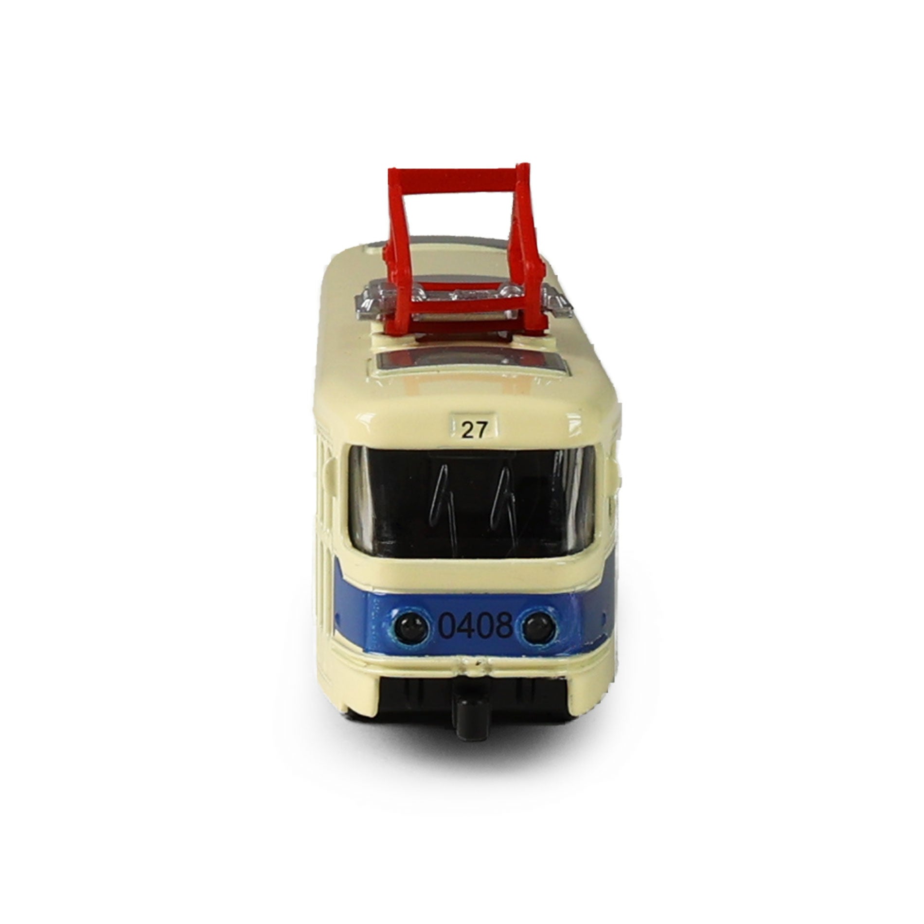 Kovová česká Retro Tram Modrá 16 Cm