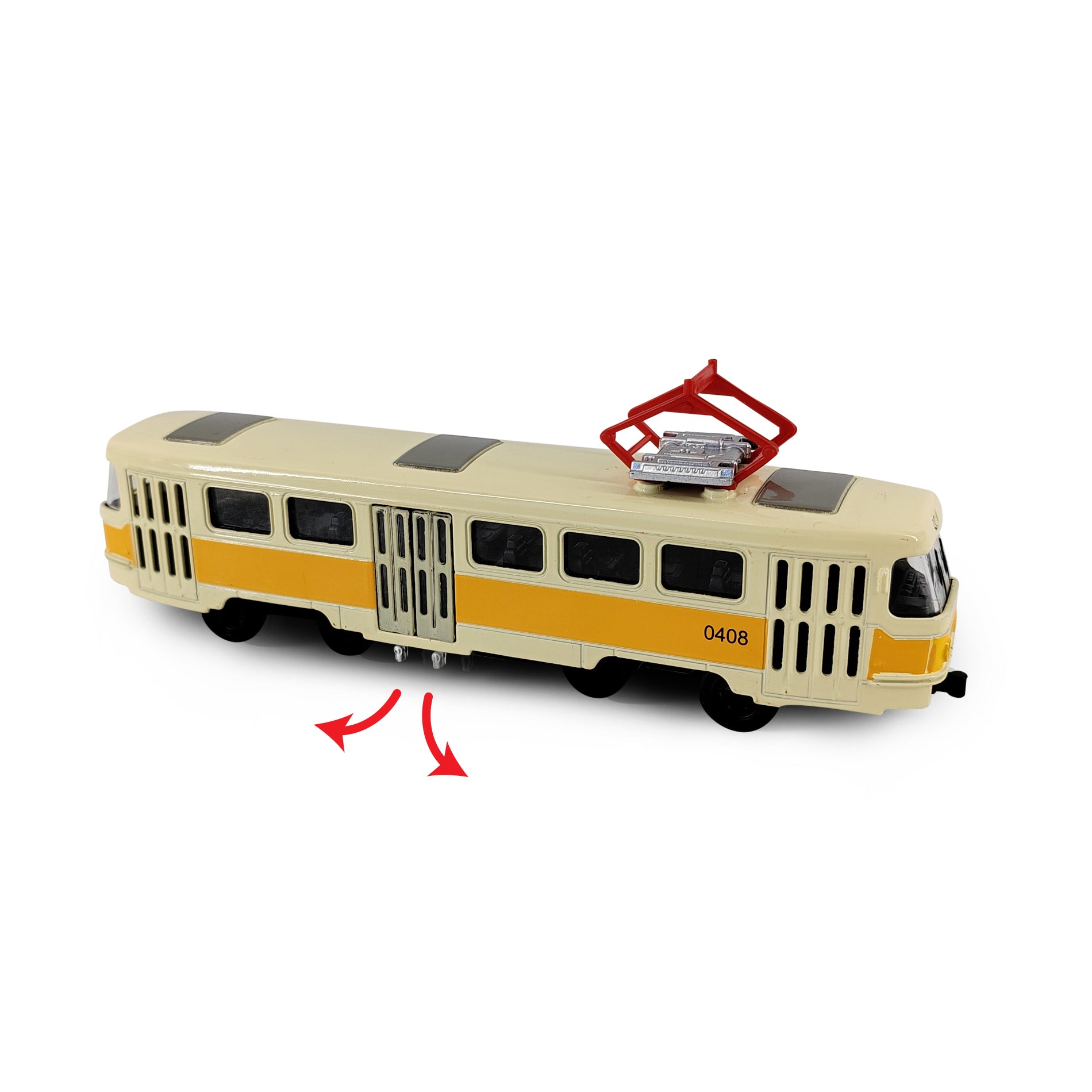 Kovová česká Retro Tram Žltá 16 Cm