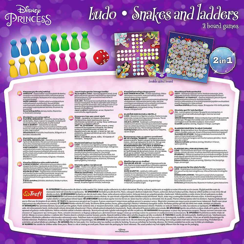 Game 2in1 Chinese Man / Snakes And Ladders - Princess Disney Princess Trefl 02418