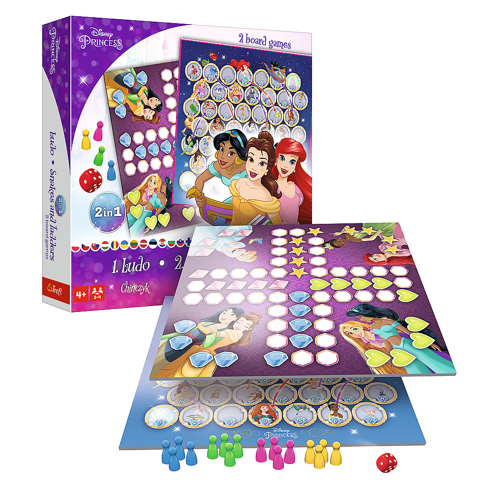 Game 2in1 Chinese Man / Snakes And Ladders - Princess Disney Princess Trefl 02418