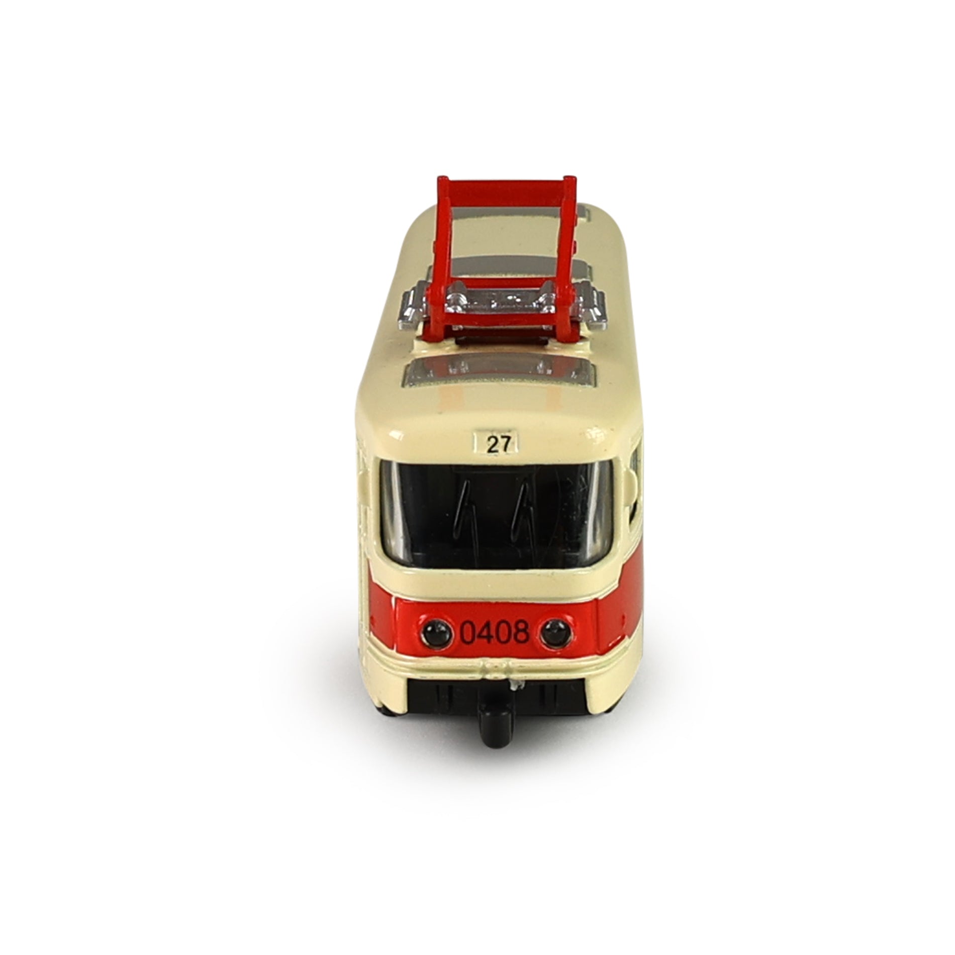 Kovová česká Retro Tram Červená 16 Cm
