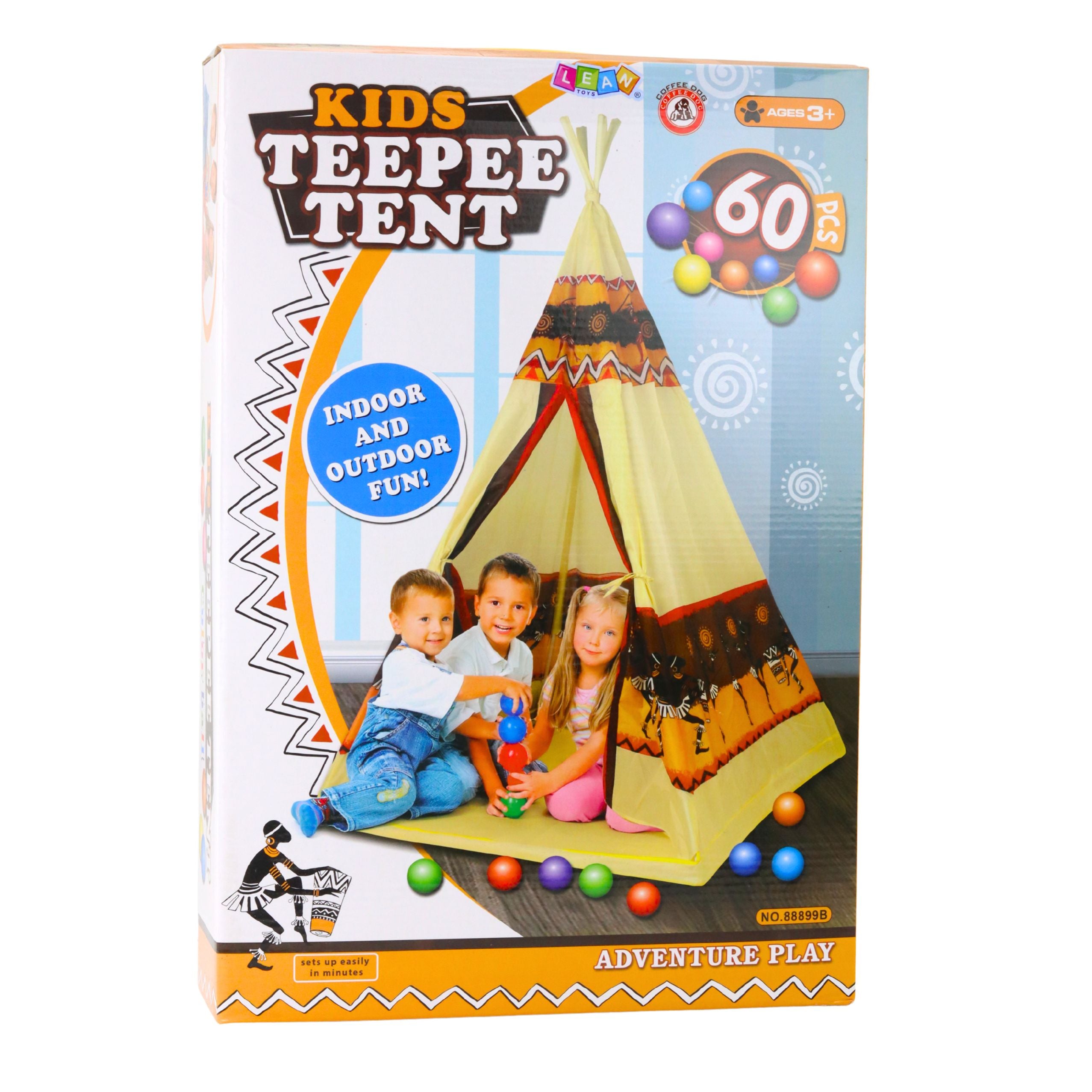 Indian Tipi Tent Base For Children + 60 Balls 155 Cm