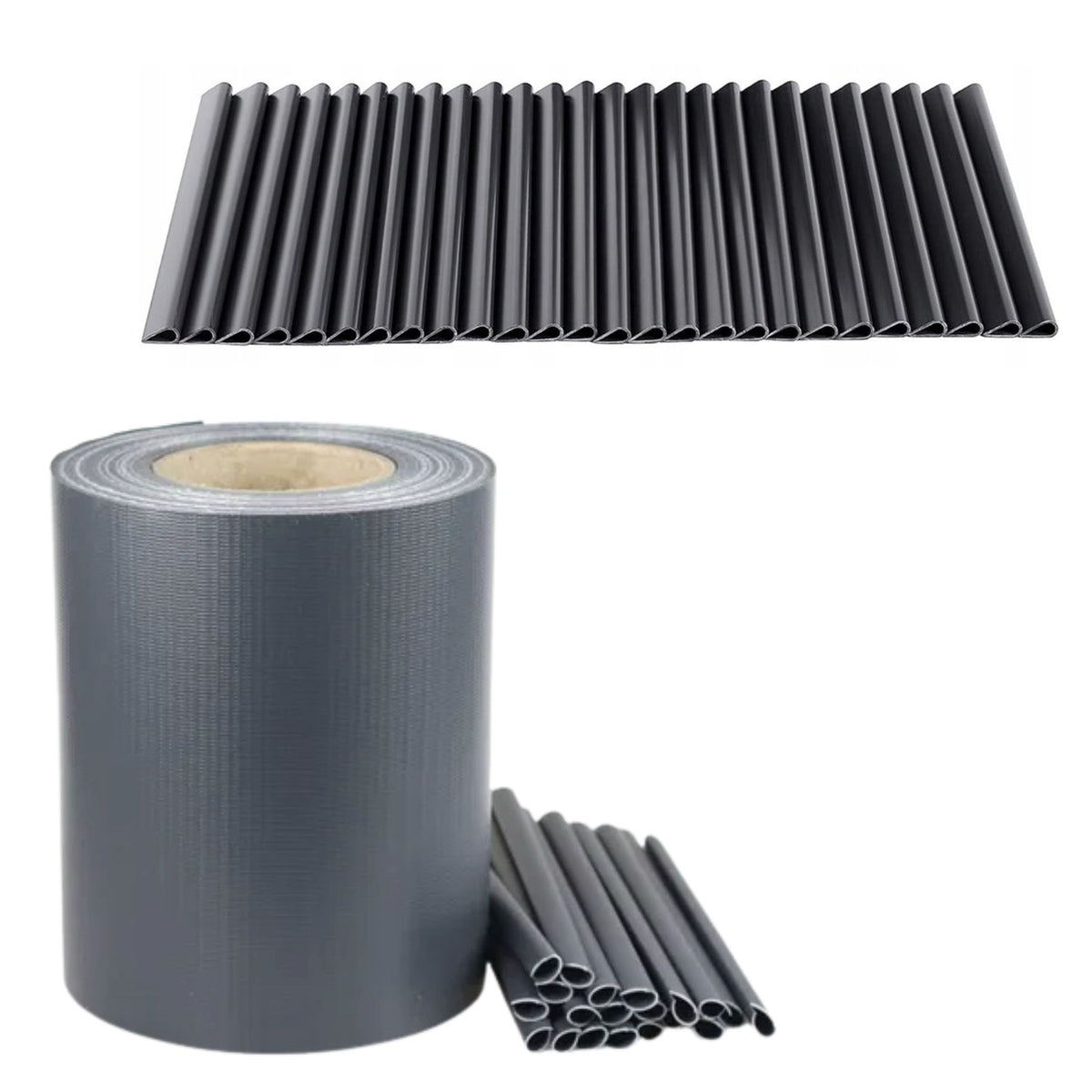 UV-Schutz-Zaunband, 20 Clips, Grau, 450 g/m², 19 x 35 m