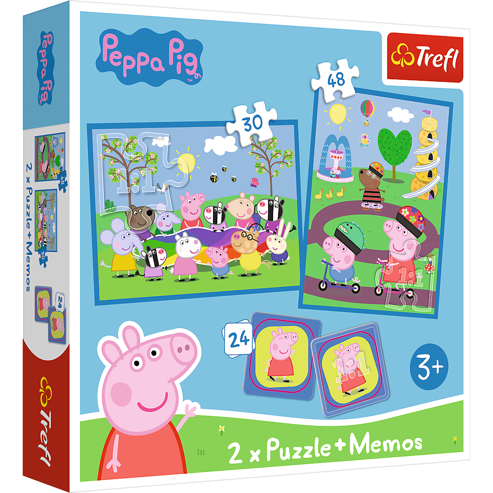 Puzal - 2in1 + Meamraim - Nóiméid Shona Le Peppa Pig Trefl 93331