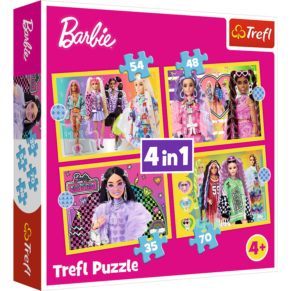 Puzzle - 4 In 1 - Happy World Of Barbie Trefl 34626