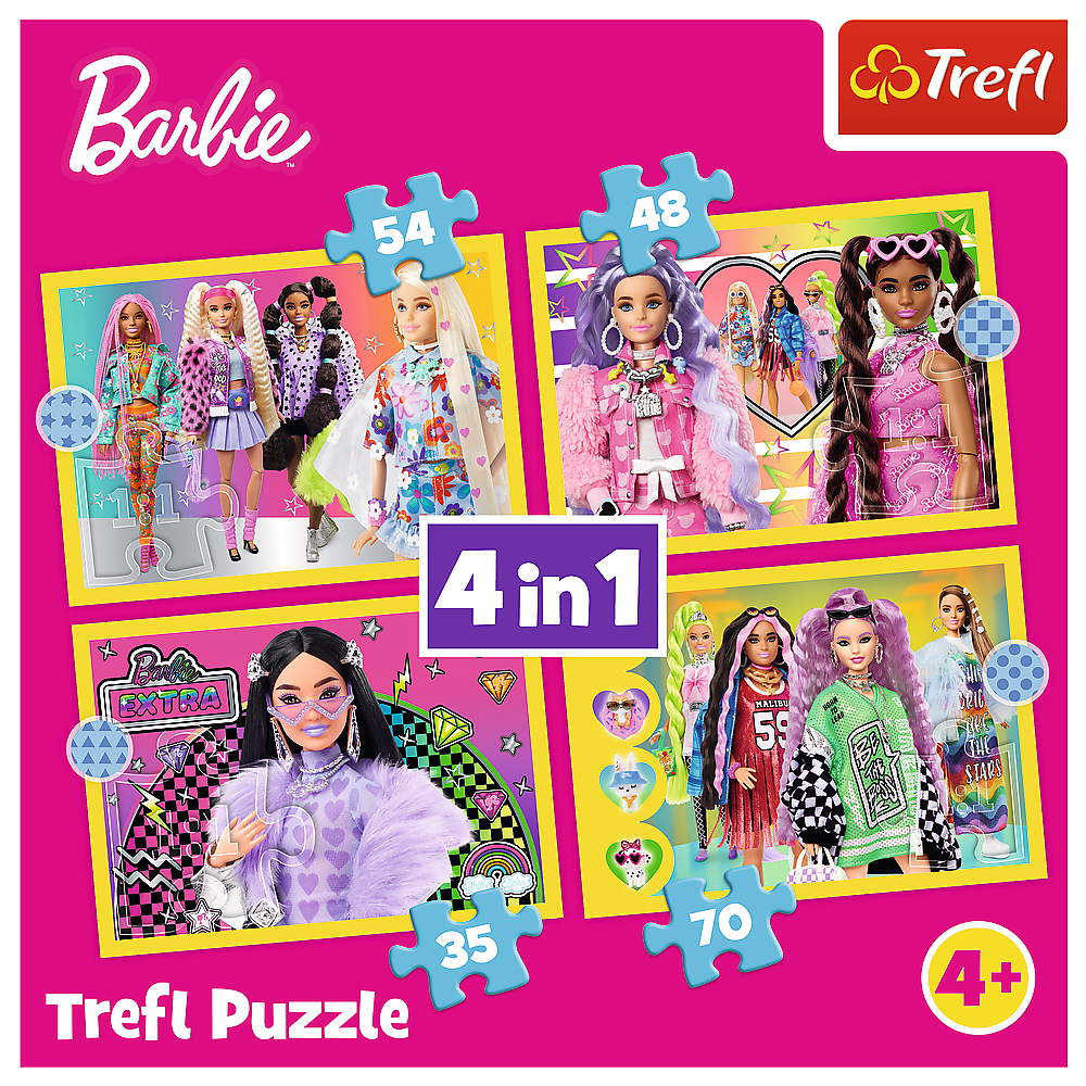 Puzzle - 4 In 1 - Happy World Of Barbie Trefl 34626