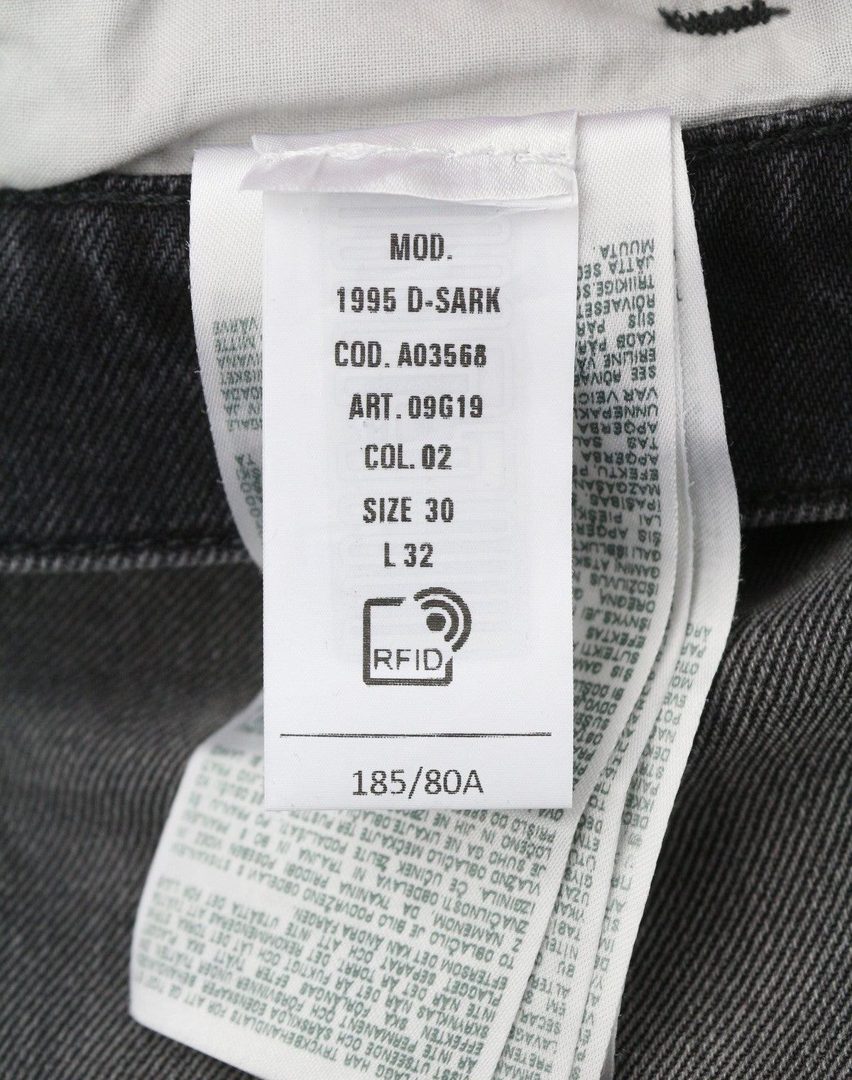 Diesel 1995 D-sark 09g19 Pánske Jeansgrey Faded Distress Slim Rrp225